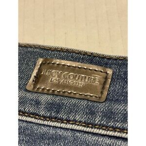 Juicy Couture Jeans Size 0 Cotton Skinny High Rise Blue INSEAM HEMMED Ripped